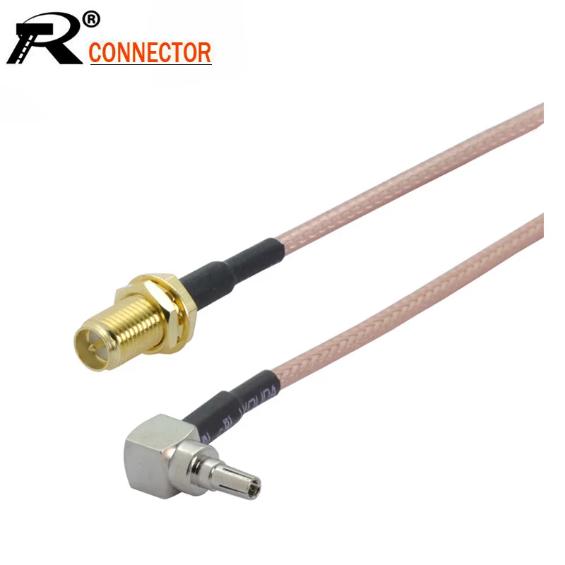 100 шт./лот RP SMA женский к CRC9 правый угол штекер RG316 кабель кабель-удлинитель оптовая