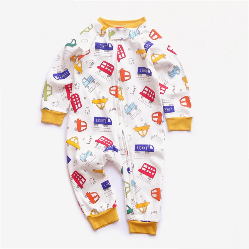 

100% Cotton Newborn Baby Boys Clothes 0-18 Months Baby Outfit for Boys Newborn Jumpsuit with Cute Car Pattern Baby Romper