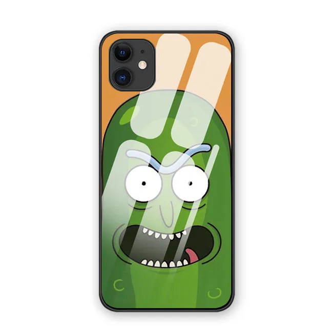 Новые чехлы Rick and Morty для iphone 7 8 6 6S Plus Роскошный чехол из закаленного стекла для телефона iphone 11 11Pro X XR XS MAX - Цвет: 1