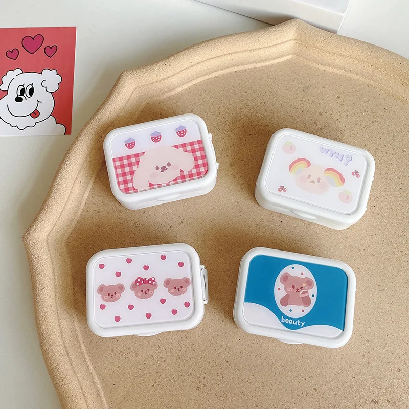 Minicaja de lentes de contacto de koala para mujer, estuche de almacenamiento lentes de contacto de colores, contenedor portátil de lentes de viaje - AliExpress Accesorios para la ropa