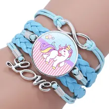  2020 Unicorn Braided Kids Bracelet for Girls  Friendship Bracelets Jewelry Multi-layer Charm Bracelet Fashion Jewelry gifts 