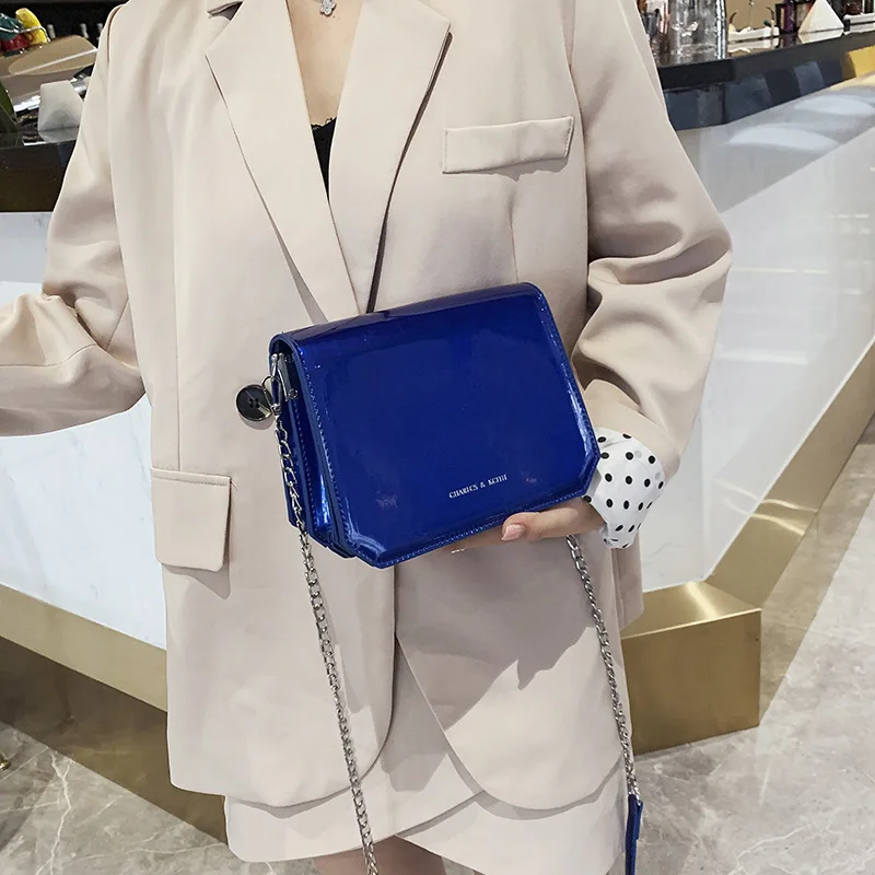 

Shangxin Girl Slanting Small Square Bag 2019 Women's New Lacquer Chain Mirror Single Shoulder Bag