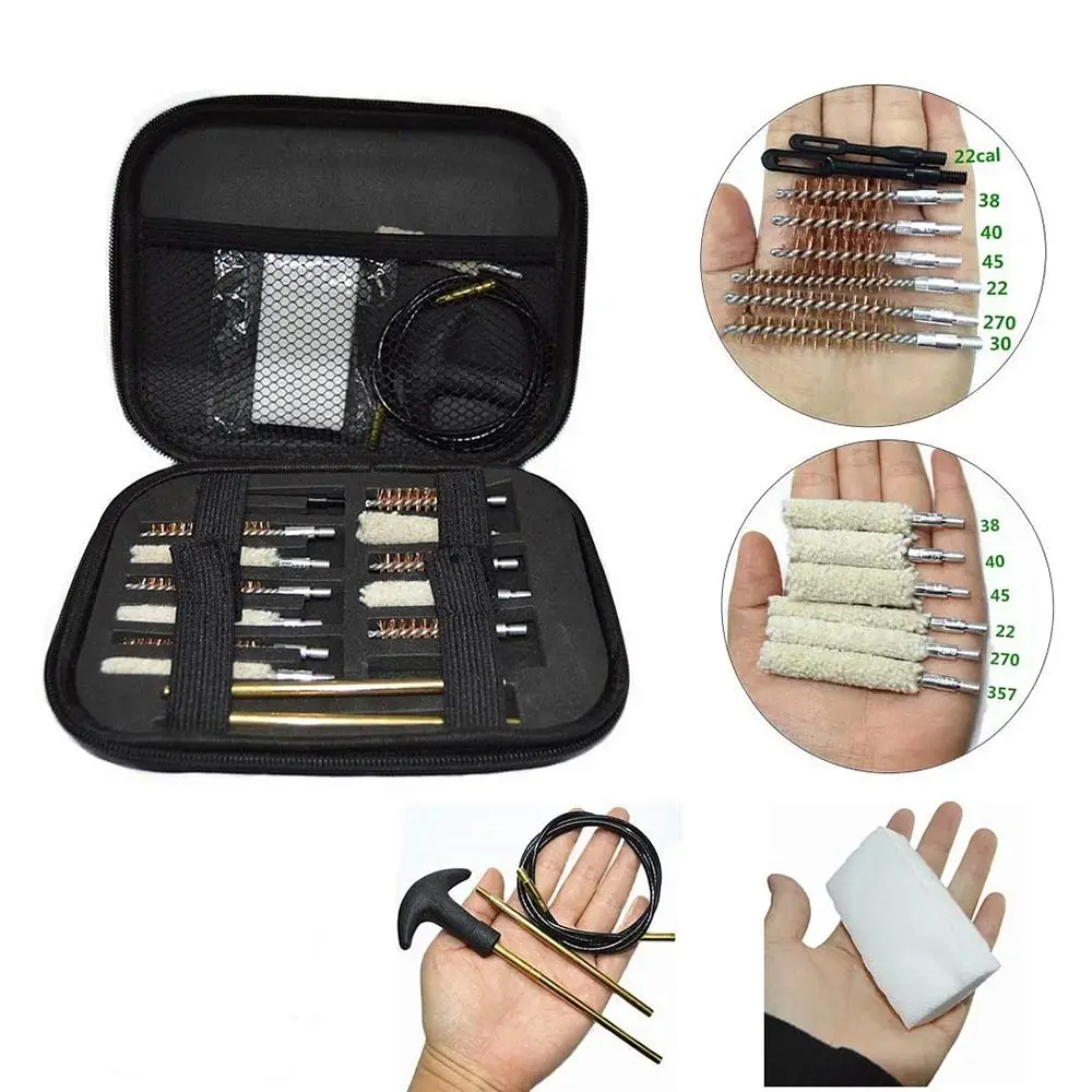 

16/17Pcs Universal Handgun Cleaning Kit For Hunting Rifle Pistol Handgun Gun Cleaning Tool Clean Gun Brush Bag Accessories