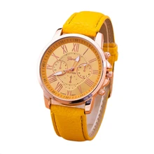 Fashion Brand Unisex Men Male Casual Stylish Romen Numerals Faux Leather Quartz Watch Montre Watches Relojes Mujer