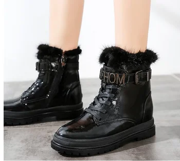 

Ankle boots for women Winter shoes Warm Plush classic Snow boots women Lace Up Black Female Warm boots