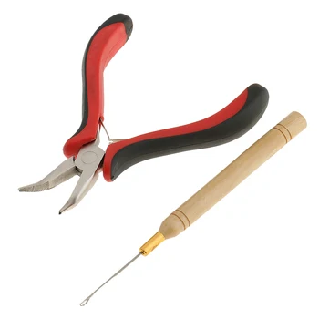 

Pro Hair Extension Pliers Pulling Hook Tool Kit for Silicone Micro Rings Beads