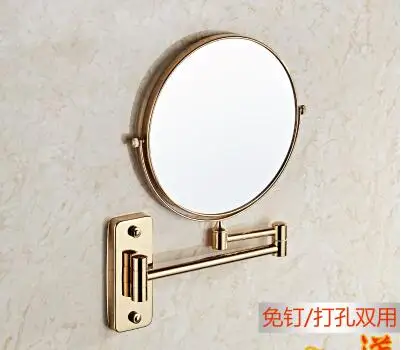 8inch Square golden Выдвижное увеличительное настенное зеркало для ванной комнаты, настенный светильник, косметическое зеркало для ванной, умные зеркала pf101506 - Цвет: 8inch Square golden
