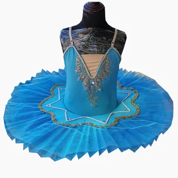 

Ballet Dress Blue Belly Dance Tutus Skirts For Girls Little Dance Dress Sky Blue Cute Girls Barre Costumes High Quality