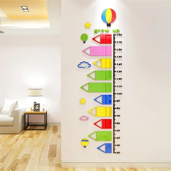 

Cartoon Pencil Height Sticker 3d Stereo Sticker Kids Room Living Room Acrylic Height Ruler Wall Stickers Baby Nursery Decals B