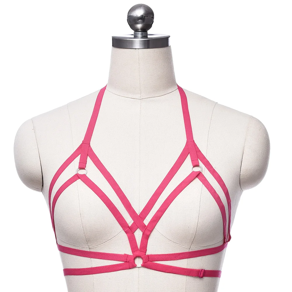 Soft Goth Sexy Lingerie Adjustable Body Bondage Harness Lingerie Cage Sexy Crop Top Bra Rave Halloween Clothing Accessories