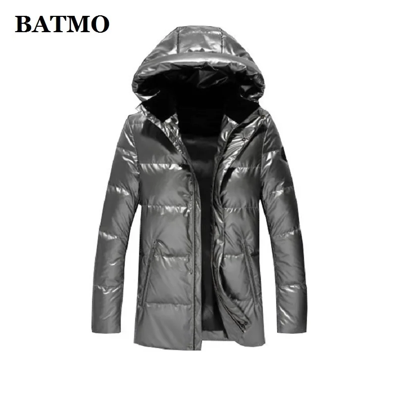BATMO Новое поступление зимние высококачественные куртки с капюшоном на 90% белом утином пуху мужские водонепроницаемые куртки plue-Размер 61907 - Цвет: Серый
