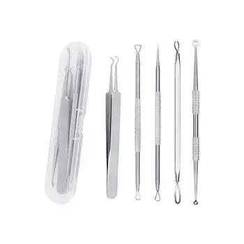 

5pcs/set Acne Blackhead Pimple Removal Needles Extractor Face Blemish Beauty Tools Extractor Stainless Care Steel Clean W8Q6