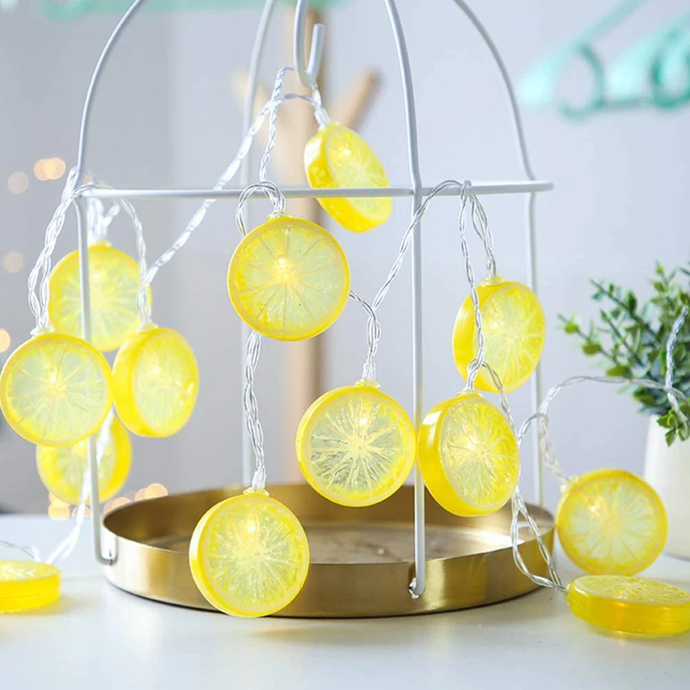 

Novelty Lemon Fairy String LED Lights Decoration Garland Christmas Wedding New Year Outdoor Indoor Room Decor Lamp Warm White