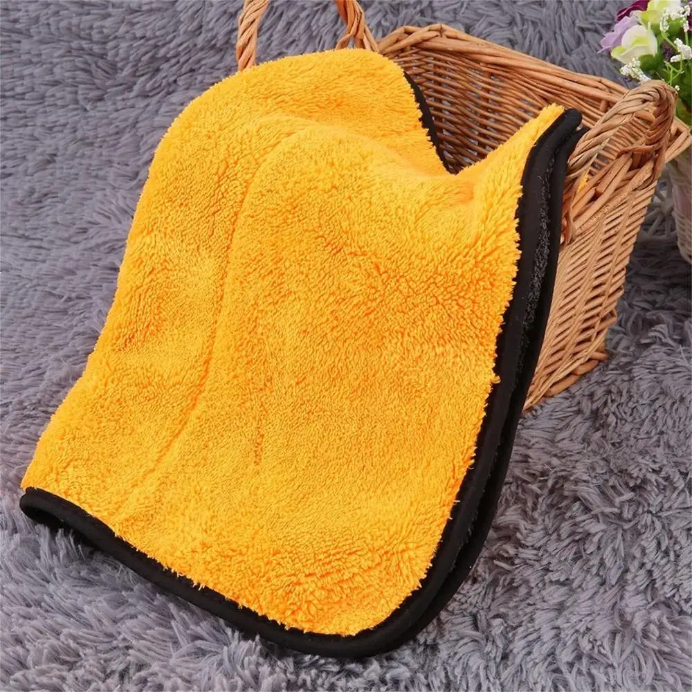 Микрофибра новая 40 см x 29 см супер толстый плюш микрофибра автомобиля чистящие салфетки полотенца зеленый/оранжевый бытовой мыть ткань