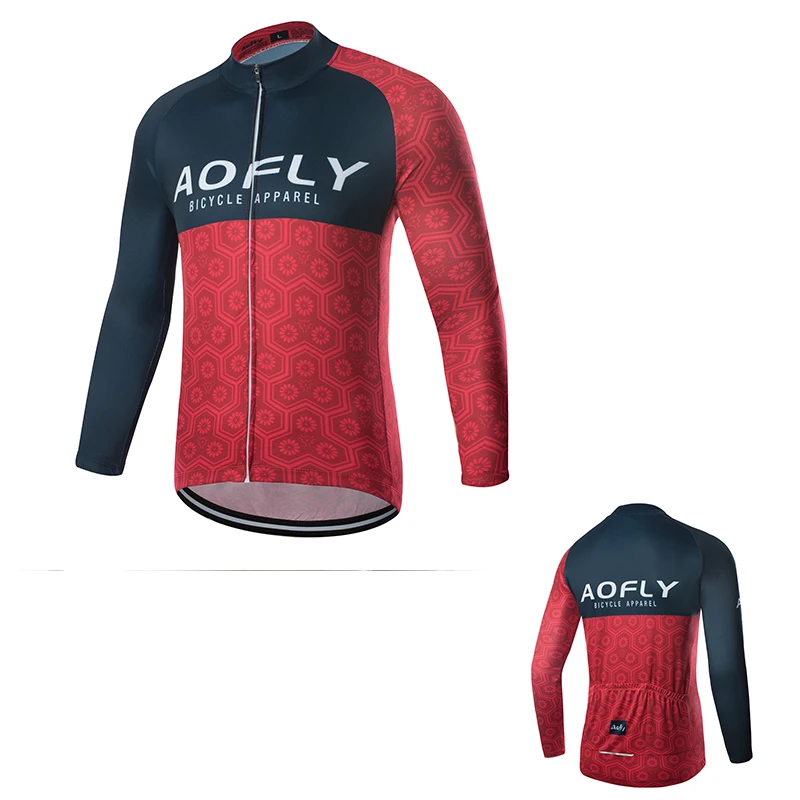Aofly,, дышащая, с длинным рукавом, Pro Team, высокое качество, для велоспорта, Джерси, для горного велосипеда, одежда, сохраняет тепло, в тепле, флисовое пальто
