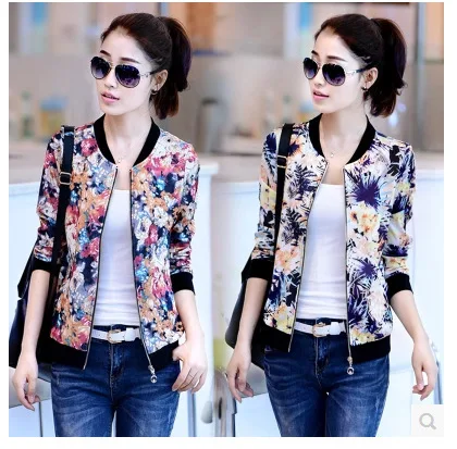 

Cropped Jacket Women's Autumn Versatile Printed Small Coat Jacket Women's Korean-style Large Size WOMEN'S Top