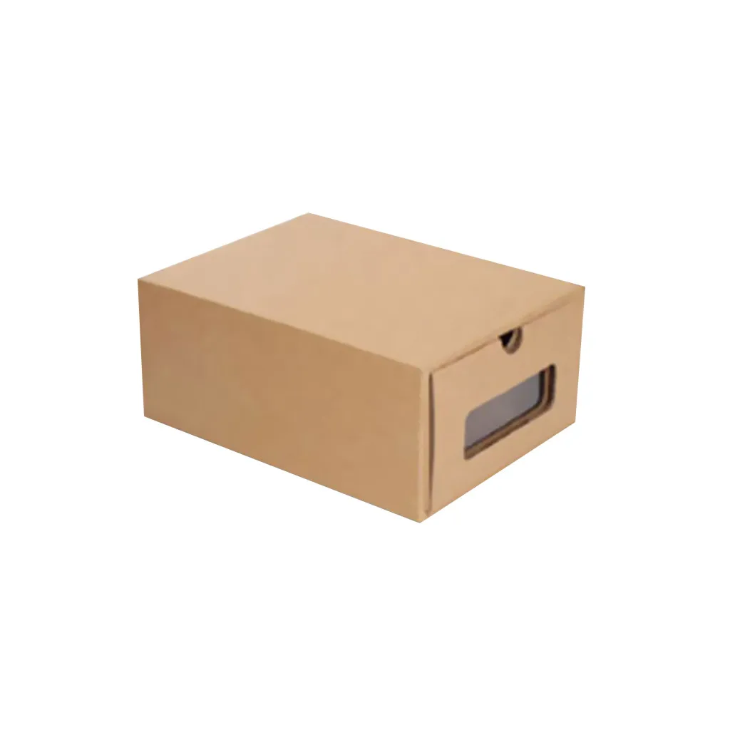Складная коробка для хранения обуви утолщенная коробка из крафт-картона прозрачный ящик для обуви короб розетки обуви Штабелируемый Органайзер