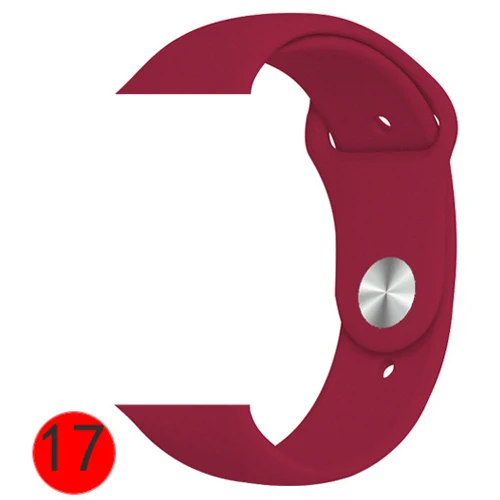 Ремешок для часов Silikon Für apple watch band 40 мм 44 мм 42 мм 38 мм apple watch 4 apple watch 5 correa iwatch повязки Uhr zubehёr - Цвет ремешка: rose red 17