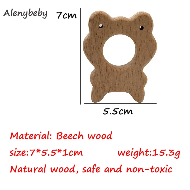 50pcs DIY Baby Teether Toys Organic Natural Beech Wooden Hand Cut Toy Baby Wooden Teether Gift Wooden Personalized Pendent