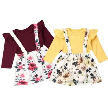 

Pudcoco 2019 New Fashion Baby Autumn Clothing Princess Toddler Baby Girl Top Cotton Skirt Dress 2PCS Outfit Clothes Set 0-18M