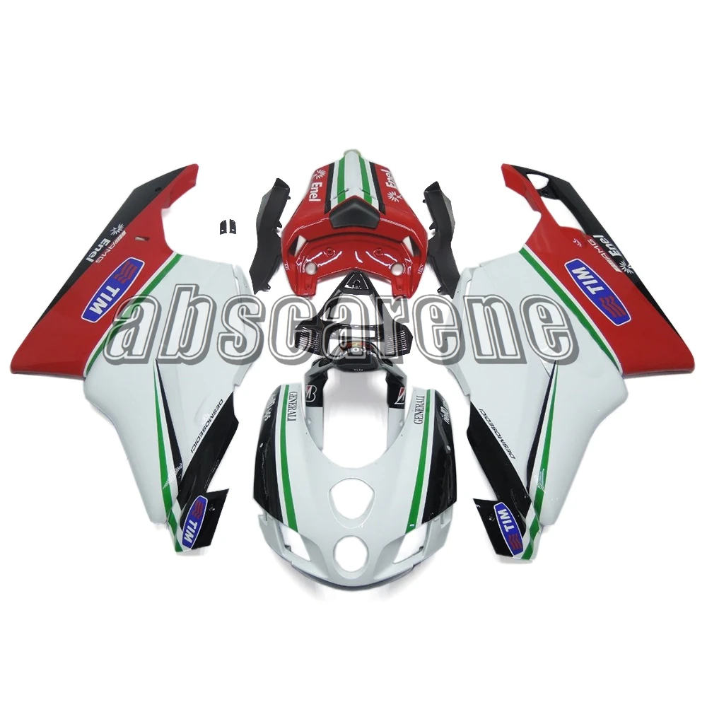 Выполните Обтекатели для поездок на мотоцикле Ducati 996 748 916 998 1996 1997 1998 1999 2000 2001 2002 ABS Кузов белый красные, черные зеленые полосы