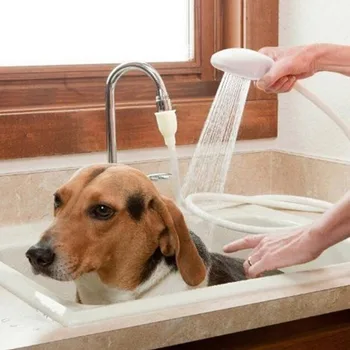 

Pet Shower Sprayer Slip On Hose Portable Shower Head Dog Sprayer for Tub Faucet J99Store