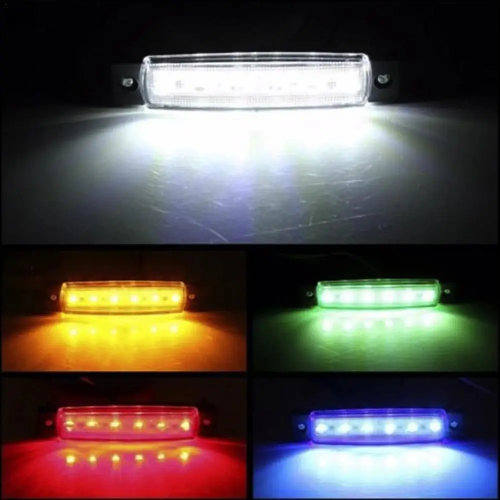 

1 Pcs Car External Lights 6 LED 12V/24V Auto Car Bus Truck Lorry Side Marker Indicator Light Low Trailer Rear Warning Lamp