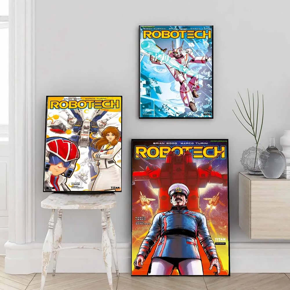 Robotech Аниме классический вопрос постер и принт холст настенная художественная живопись картины для гостиной украшение домашний Декор без рамки