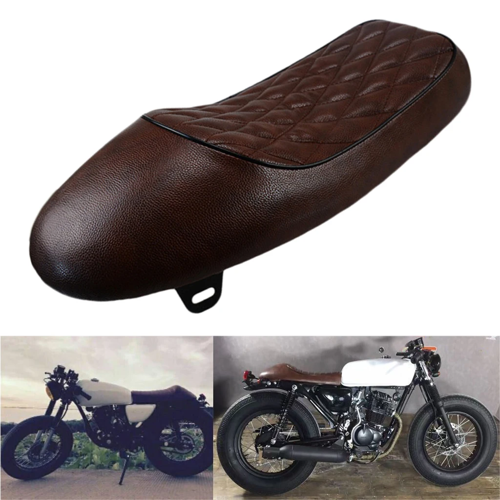 Motorcycle Cafe Racer Seat Custom Vintage Hump Saddle Flat pan Retro Seat  For Universal for Honda Yamaha Kawasaki CBR Suzuki 