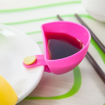 

1PC Mini Flavor Spices Dispenser Tray Seasoning Saucers Assorted Condiment Dishes Bowl Dip With Clip Plastic Appetizer Plates