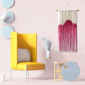 

Nordic Hand-woven Dyeing Macrame Wall Hanging Living Room Bedroom Headboard Witchcraft Boho Decor Wall Tapestry