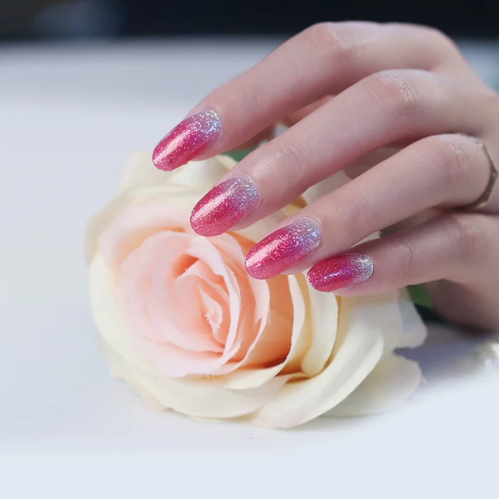 Градиентный цвет лак для ногтей Наклейка Блеск самоклеющиеся Полный Обертывания дизайн ногтей WH998