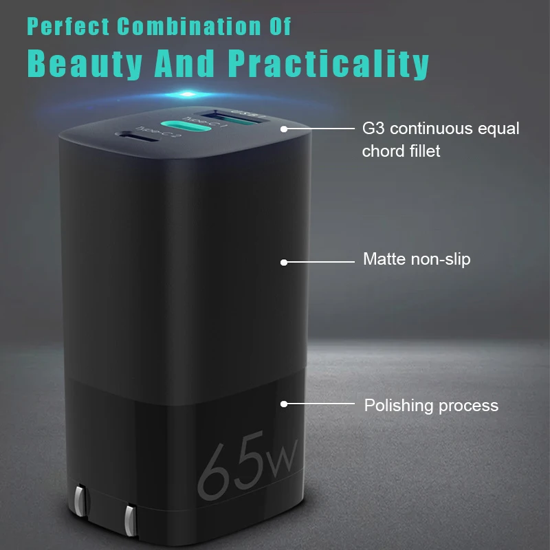 - Nohon 65W GaN PD USB C Charger For IPhone Charger Fast Quick Charge Portable Cargador For Notebook Tablet