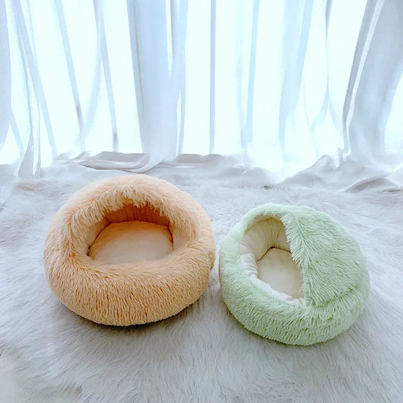 F.B.N New Style Pet Dog Cat Bed Round Plush Cat Warm Bed House Soft