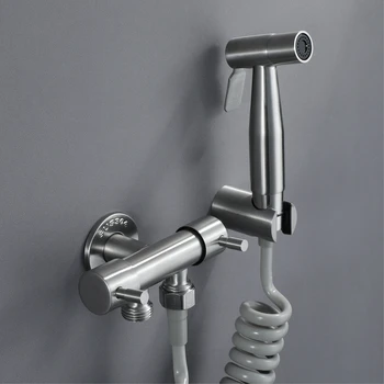 

Stainless Steel Sprayer Bidet Set Toilet Hand Held Bidet Faucet Sprayer Gun Toilet Spray For Bathroom Self Cleaning Shower Head