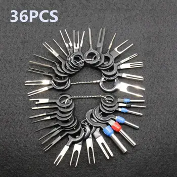 

26/36pc Wire Terminal Removal Tool Kit Car Electrical Wiring Crimp Connector Terminal Pin Retractor Pick Needle Harness Terminal
