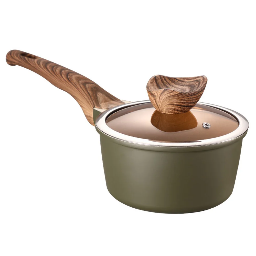 

New Design Milk Pan Mini Butter Warmer Saucepan Pan Cookware with Wooden Handle Multi Functional Non-stick Cooking Pan Tools