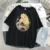 Alice In Wonderland T Shirt Women Cotton Tops Black Alice Snow White Princess Print Casual Short Sleeve 90s Vogue T-shirt Femme