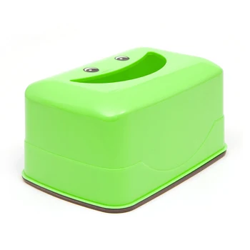 

Paper Rack Elegant Cute Smiling Face Home Rectangle Shaped Tissue Box Container Towel Napkin Tissue Holder Green