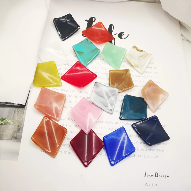 

Multicolor Diamond Concave Resin Material Single Hole Earring accessories Jewelry Making Supplies Earring Findings 20pcs