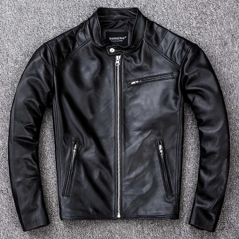 

Genuine Sheepskin Leather Jacket Men Clothes 2020 New Real Leather Motorcycle Jackets Vintage Jaqueta De Couro ZL405