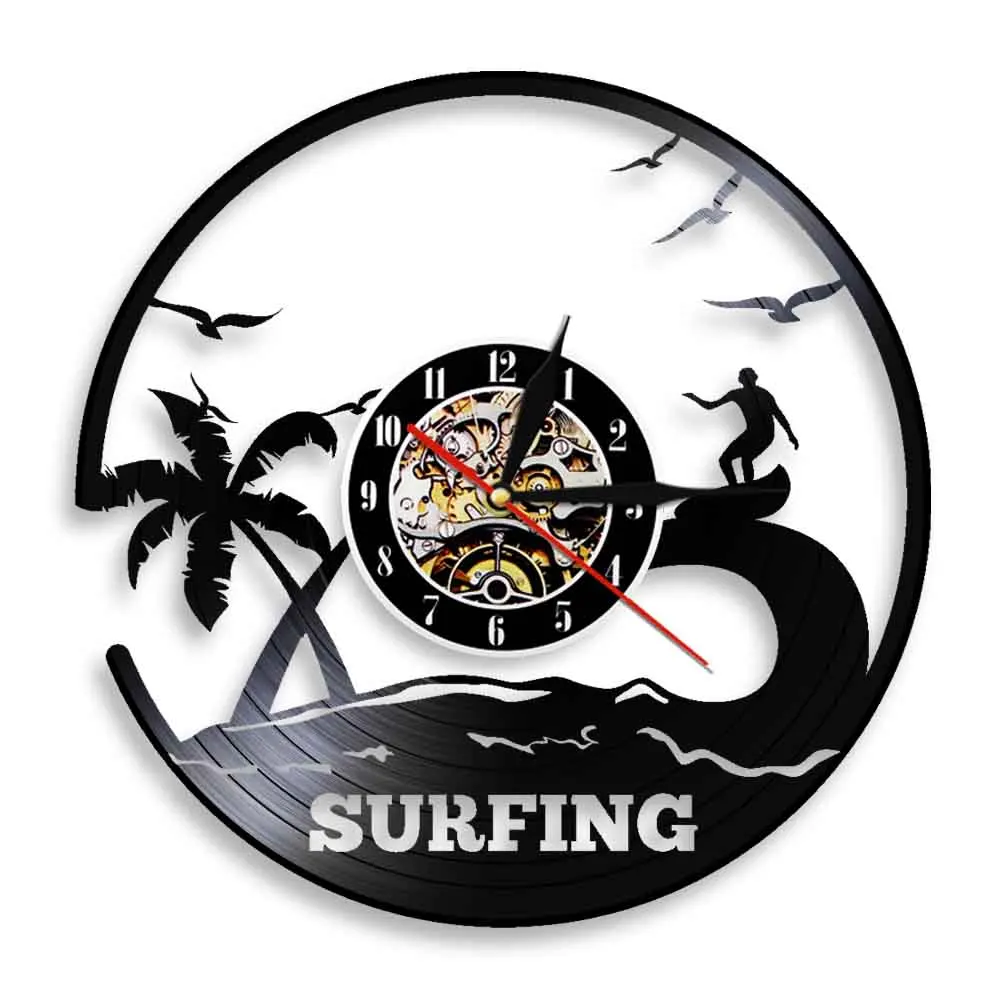 Tanie Outdoor Water Sport czas lata Surfing zegar ścienny nowoczesny Design