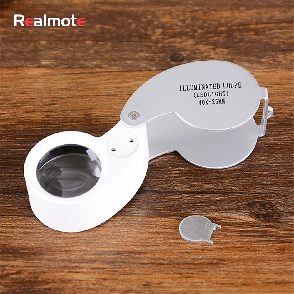 Illuminated Dual Power LED Loupe 20X 40X Magnifier NIB