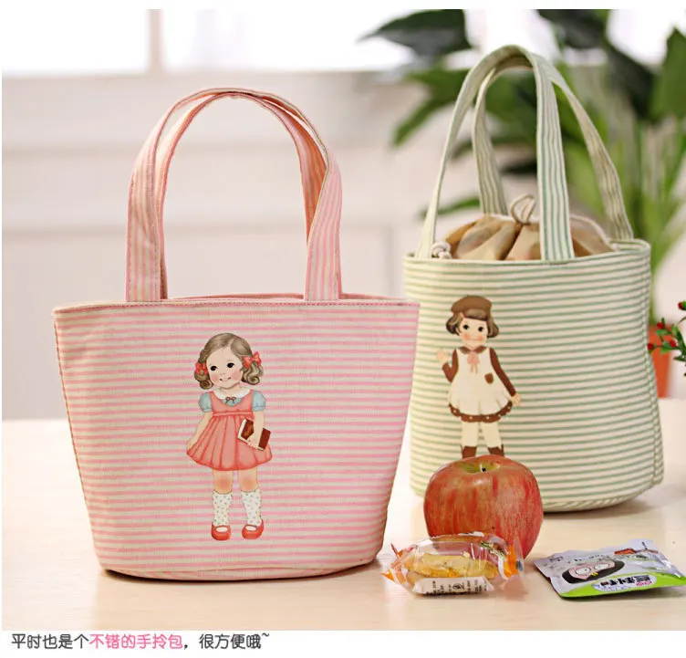 Japan Insulated Thick Doll Bento Box Bag Students Hand Lunch Box Bag Food Carrying Bag Ice Pack Hot Sales