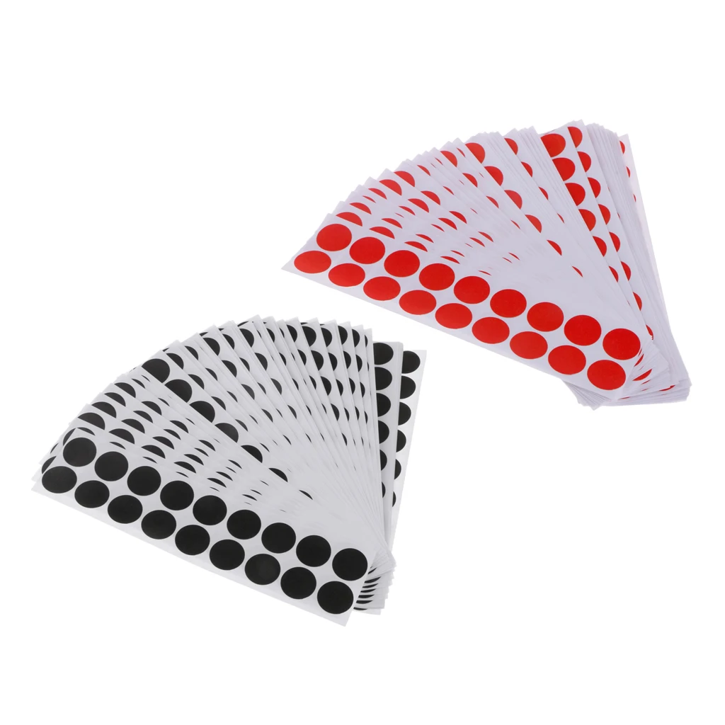 900pcs Self Adhesive Target Paster, Shooting Splatter Stickers Patches Black/Red Color 0.8''