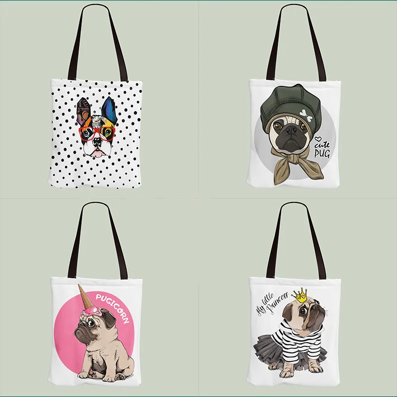 

Storage Bag Animals Series Dogs Cartoon Printed Shopping Bags Home Decor Home Supplies Fashion Gifts Presents Canvas Storage Bag