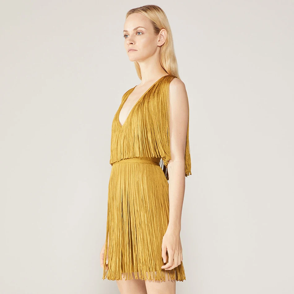 Adyce 2020 New Summer Women Yellow Tassel