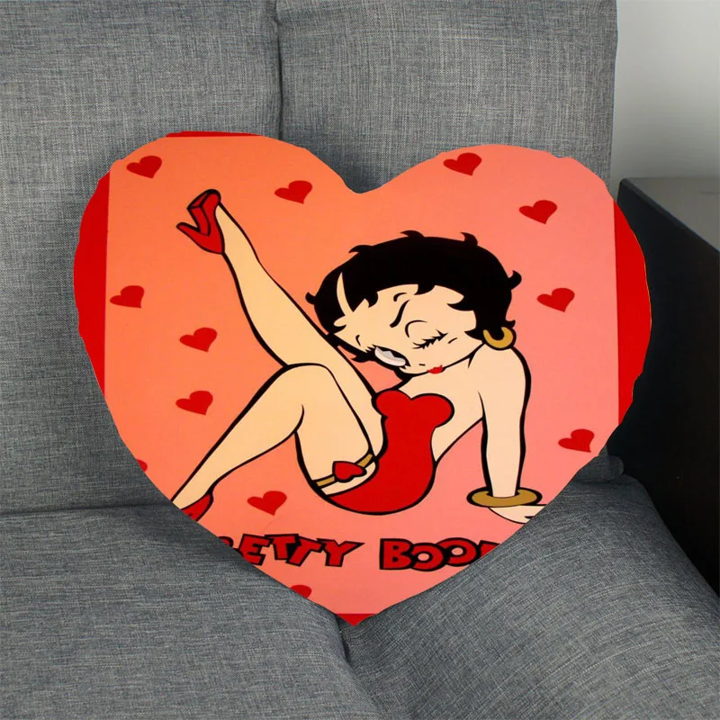Betty Boop горячая Распродажа наволочка в форме сердца на заказ Наволочка на молнии для свадьбы для дома или офиса, декоративные, размер 41x36 см, 47x42 см - Цвет: 22