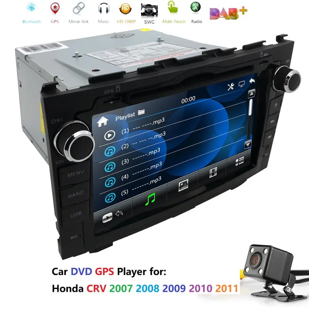 

Car DVD Player For HONDA CRV 2007 2008 2009 2010 2011 GPS 8'' 2DIN Mirrorlink DAB+ USB SD RADIO Steering wheel control BT