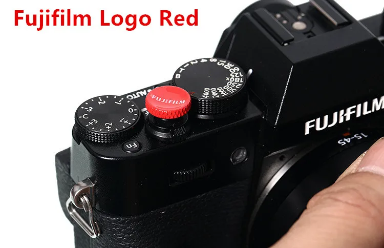 Металлическая кнопка спуска затвора для камеры цвета: золотистый, серебристый, черный, красный, чистая медь для Fujifilm XT3 XT30 XT20 Leica M series micro SLR камера - Цвет: Fujifilm Logo Red